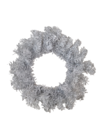 50cm Pine and Tinsel Wreath Silver/White