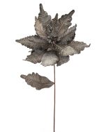 68cm Pewter Grey Velvet Poinsettia Stem