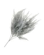 Metallic Glittered Fern Bush - Silver (50cm long)