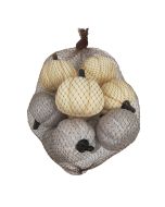 6cm Cream/Grey Pumpkins In Net x 10