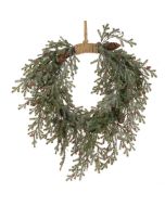 Frosted Teardrop Wreath W/Jute 70cm