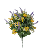 36cm Daisy/Lavender/Blossom Bouquet Yellow