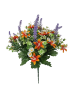 36cm Daisy/Lavender/Blossom Bouquet Orange