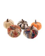 8cm Assorted Fabric Pumpkin x 5 in Bag