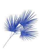 Glittered Fan Palm Leaves - Blue (3 leaves, 74cm long)