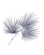Glittered Fan Palm Leaves - Black/Silver (3 leaves, 74cm long)