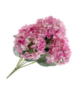 Artificial Hydrangea Bush - Pink (5 heads, 43cm long)