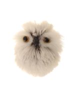 6.5cm Faux Fur Owl with Hanger Grey