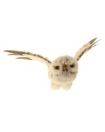 17cm Faux Fur Owl with Hanger Grey