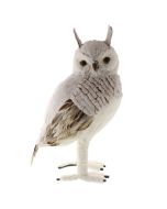 54cm Faux Fur Standing Owl Grey