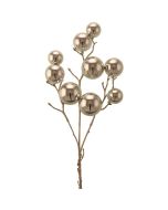53cm Shiny Bauble Spray Silver
