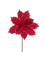 Holly Poinsettia Stem 27cm Red