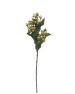 Artificial Hypericum Berry Branch - White/Peach 48cm