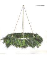 Hanging Evergreen Double Wreath with Rope - 75cm