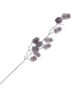 Glittered Pinecone Stem - Champagne (65cm long)