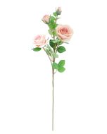 70cm Light Pink Rose With 2 Buds Stem
