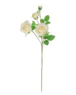 70cm Ivory Rose With 2 Buds Stem