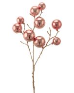 53cm Shiny Bauble Spray Pink