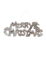 Silver Merry Christmas Sign