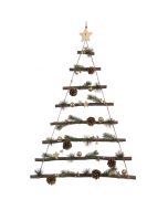 Wood Pine & Bauble Wall Ladder