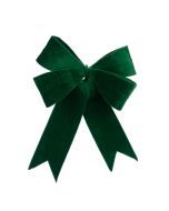 Velvet Wired Bow 48cm Green