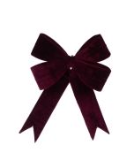 Velvet Wired Bow 35cm Burgundy