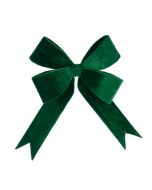 Velvet Wired Bow 35cm Green
