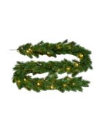 Artificial Evergreen Mountain Garland with LEDs - 275cm