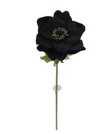 Single Velvet Anemone - Black (42.5cm long)