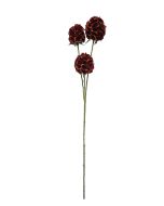 Artificial Scabiosa Stellata - Red (3 heads, 71cm long)