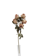Artificial Dry Rose Bush - Pink/Mauve (43cm long)