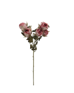 Artificial Dry Rose Bush - Pink (43cm long with 5 heads)