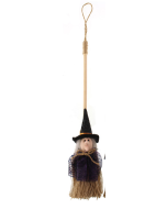 34cm Witch On Broom Hanger Purple (N50614)