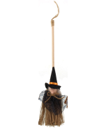 34cm Witch On Broom Hanger Grey (N50614)