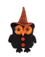 15cm Fabric Halloween Owl Hanger Orange (N50652)