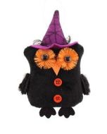 15cm Fabric Halloween Owl Hanger Purple (N50652)