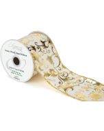 Wired Edge Luxury Gilded Filagree Cream/Gold 63mm x 9.1m