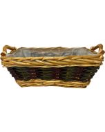 Green & Burgundy Rectangle Tray 39 x 29 x 14.5cm