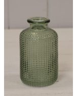 Vintage Green Dimpled Glass Bottle (10cm)