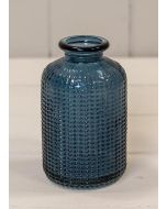 Blue Dimpled Glass Bottle (10cm)