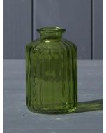 Emerald Green Ribbed Glass Bottle (10cm)