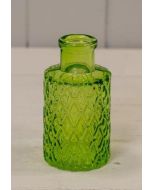 Emerald Green Mini Geometric Glass Bottle (9.2cm)