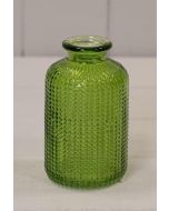 Emerald Green Dimpled Glass Bottle (10cm)