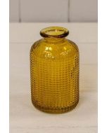 Yellow Dimpled Glass Bottle (10cm)