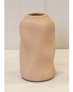 Tan Medium Textured Sculptured Vase 17cm