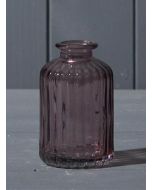 Amethyst Ribbed Glass Bottle (10cm)