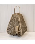 Bamboo Lantern W/LED Candle 48cm