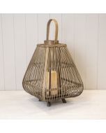 Bamboo Lantern W/LED Candle 41cm