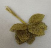Fabric Rose Leaves x 12 Stems x 12 Bunches Gold