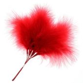 Fluffy Feathers - Red (24cm x 6 Pieces)